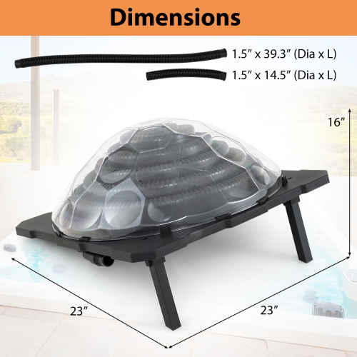 Gymax Solar Dome Heater w/ Transparent Cover Black Heating Coil Foldable Legs