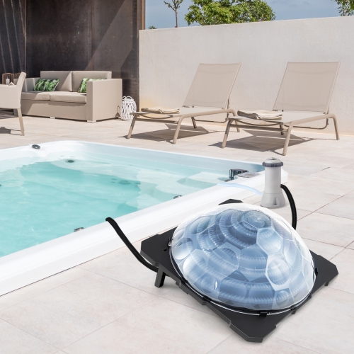 Gymax Solar Dome Heater w/ Transparent Cover Black Heating Coil Foldable Legs