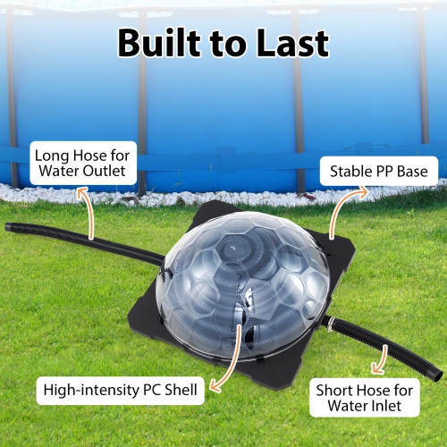 Gymax Solar Dome Heater w/ Transparent Cover Black Heating Coil Foldable Legs