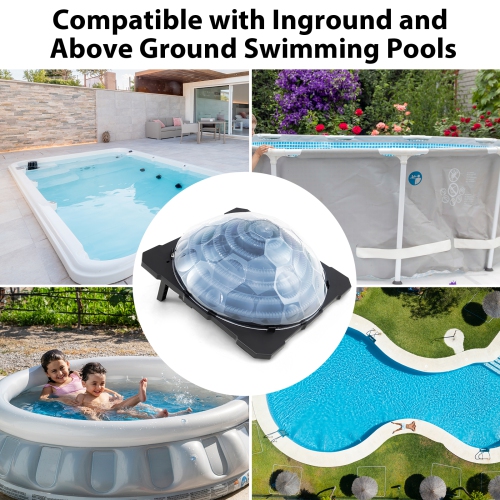 Gymax Solar Dome Heater w/ Transparent Cover Black Heating Coil Foldable Legs