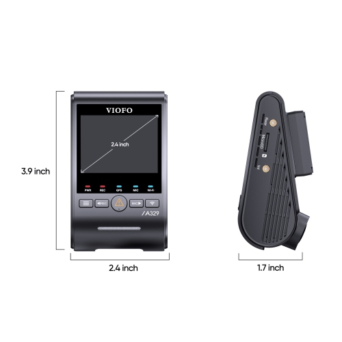 Caméra de tableau de bord avant A329S 1 canaux 4K UHD 60 ips de VIOFO avec Wi-Fi 6, Sony STARVIS 2, compatible SSD
