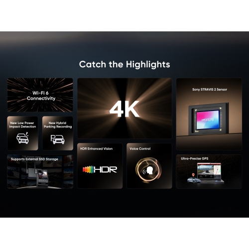 Caméra de tableau de bord avant A329S 1 canaux 4K UHD 60 ips de VIOFO avec Wi-Fi 6, Sony STARVIS 2, compatible SSD