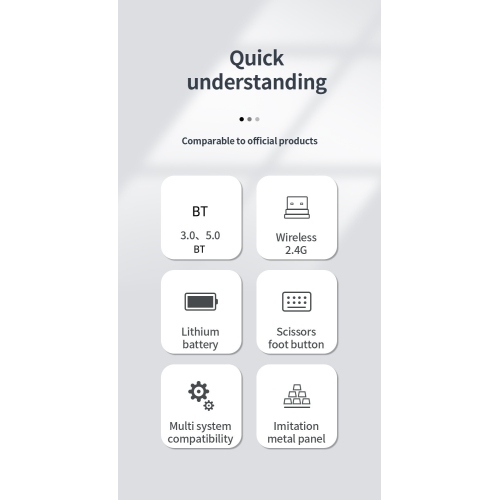 Wireless keyboard and mouse Bluetooth dual-mode ultra-thin set rechargeable office typing silent model suitable for iPad-Bluetooth wireless