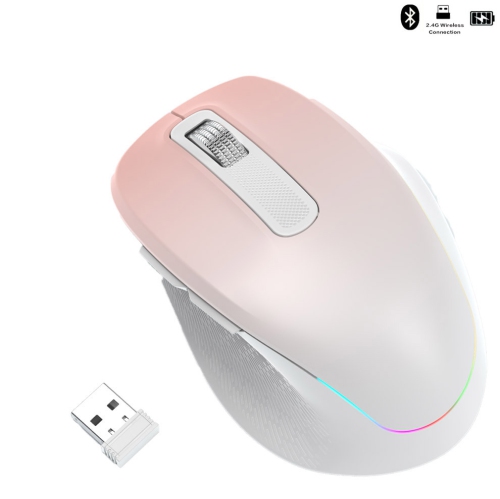 New 2.4G Wireless Bluetooth Dual Mode RGB Backlight Computer Mouse Laptop Desktop Mouse Dual Mode Colorful Wireless Mouse with Cool RGB Dynamic