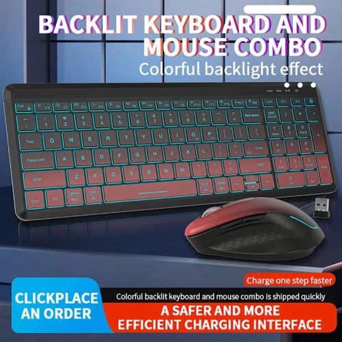Hot Selling 2.4G Wireless Bluetooth Dual Mode Rechargeable Keyboard Mouse Combo Set Silent Ergonomic RGB Backlight Silent Wireless Keyboard Mouse
