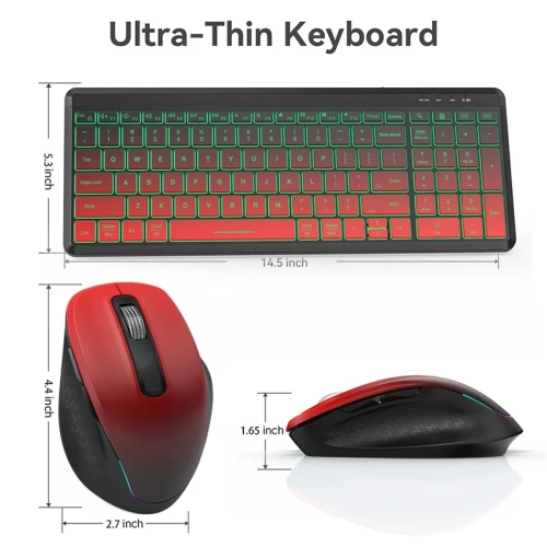 Hot Selling 2.4G Wireless Bluetooth Dual Mode Rechargeable Keyboard Mouse Combo Set Silent Ergonomic RGB Backlight Silent Wireless Keyboard Mouse