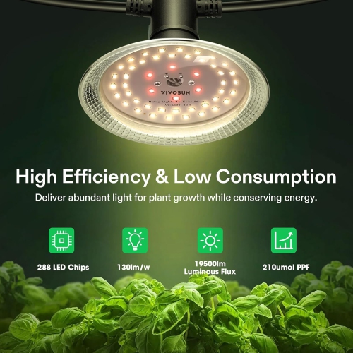 VIVOSUN Outdoor LED Grow Lights, Waterproof Full Spectrum String Lights with 22Ft Adjustable Cord for Greenhouse, Garden & Farm