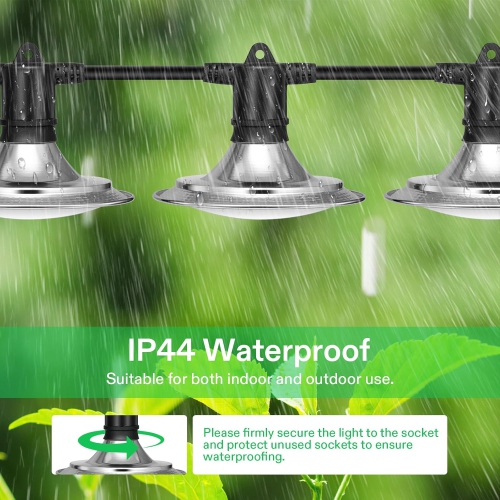 VIVOSUN Outdoor LED Grow Lights, Waterproof Full Spectrum String Lights with 22Ft Adjustable Cord for Greenhouse, Garden & Farm