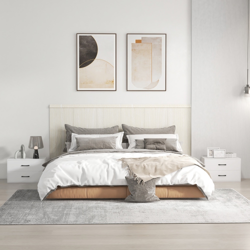 Gymax 2PCS 2-Drawer Stackable Storage Dresser Organizer w/ Anti-topping Device