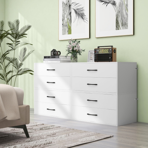 Gymax 2PCS 2-Drawer Stackable Storage Dresser Organizer w/ Anti-topping Device