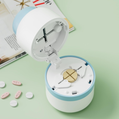 Pill Cutter, Portable Mini Pill Splitter, Supports 1 Divided Into 2 or 4, Suitable for the Elderly to Cut Pills and Vitamins