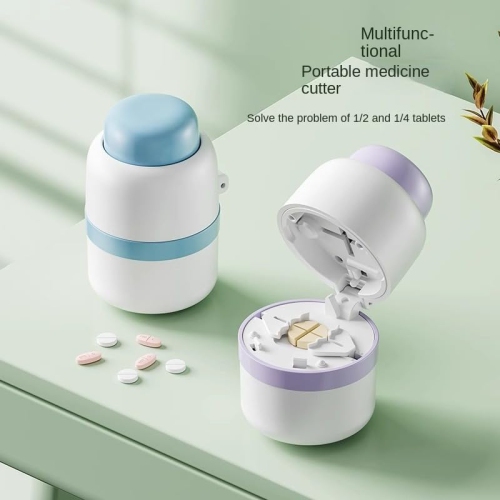 Pill Cutter, Portable Mini Pill Splitter, Supports 1 Divided Into 2 or 4, Suitable for the Elderly to Cut Pills and Vitamins