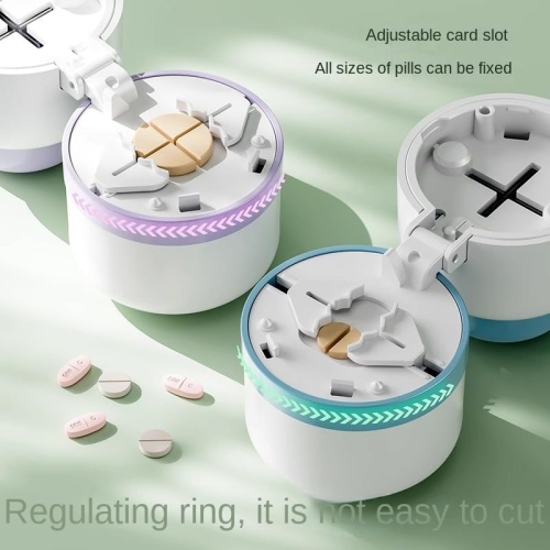 Pill Cutter, Portable Mini Pill Splitter, Supports 1 Divided Into 2 or 4, Suitable for the Elderly to Cut Pills and Vitamins