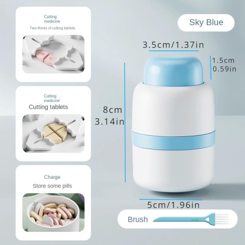 Pill Cutter, Portable Mini Pill Splitter, Supports 1 Divided Into 2 or 4, Suitable for the Elderly to Cut Pills and Vitamins