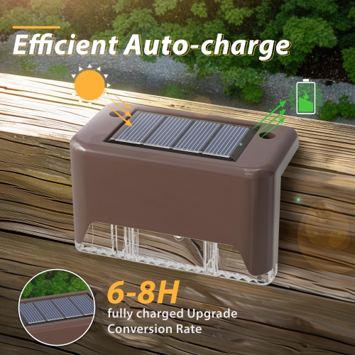 16 Pack Outdoor Waterproof Solar Deck Lights, Warm Light Solar Garden Step Lights for Deck, Stairs, Garden