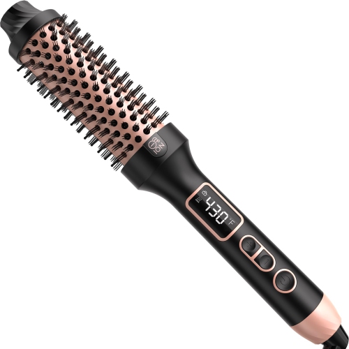 MYACUC  Portable Thermal Comb, 38MM Diameter Curling Comb \w 5-Level Temperature Control for Straightening And Curling Hair, Suitable for Travel And