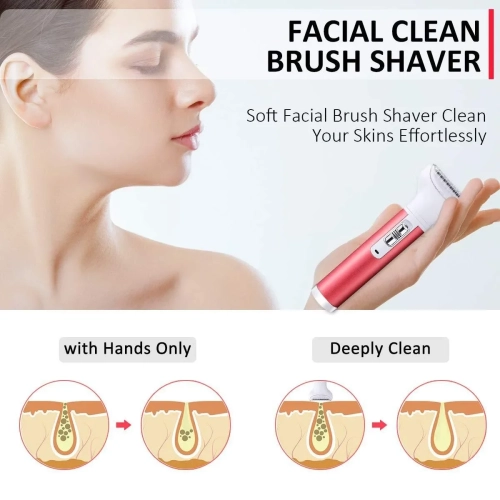 5 in 1 Women's Electric Shaver, Nose Hair Trimmer, Facial Epilator, and Bikini Trimmer, USB Rechargeable for Travel and Home Use