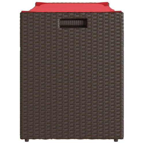 vidaXL Outdoor Storage Bench with Cushion Brown 100 cm Poly Rattan