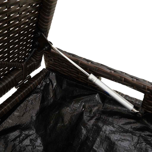 vidaXL Outdoor Storage Bench with Cushion Brown 100 cm Poly Rattan