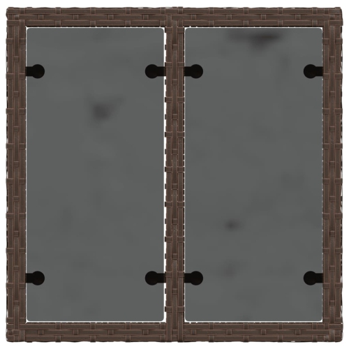 Table de jardin vidaXL avec surface en verre 55 x 55 x 37 cm brun rotin polyester