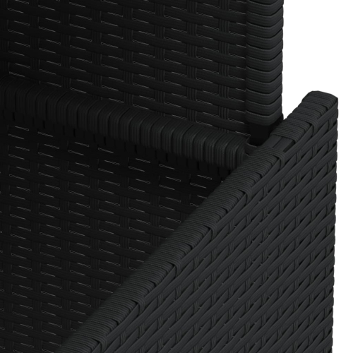 vidaXL Garden Table Black 100x55x73 cm Poly Rattan and Acacia Wood