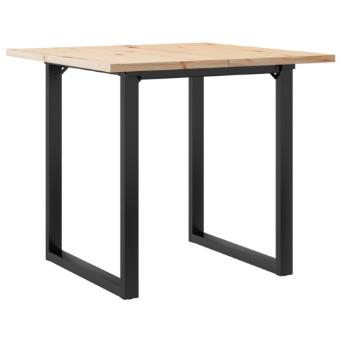 vidaXL Dining Table O-Frame 80x80x75.5 cm Solid Wood Pine and Steel