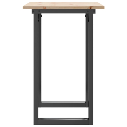 vidaXL Dining Table O-Frame 80x50x75 cm Solid Wood Pine and Steel