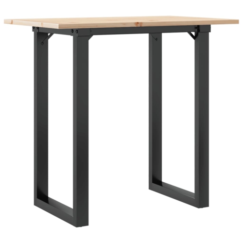 vidaXL Dining Table O-Frame 80x50x75 cm Solid Wood Pine and Steel