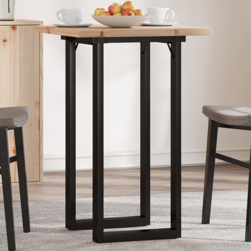 vidaXL Dining Table O-Frame 50x50x75.5 cm Solid Wood Pine and Steel
