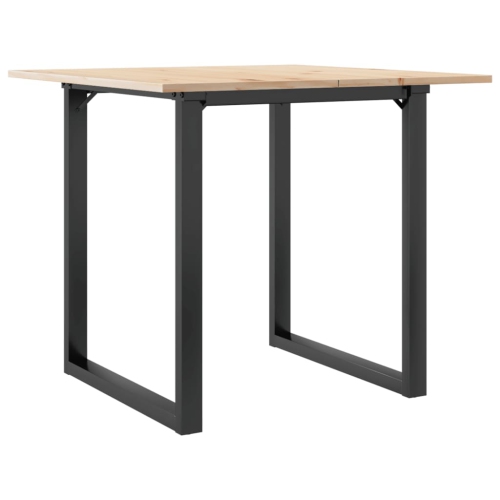 vidaXL Dining Table O-Frame 80x80x75 cm Solid Wood Pine and Steel