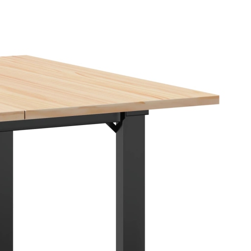 vidaXL Dining Table O-Frame 80x80x75 cm Solid Wood Pine and Steel