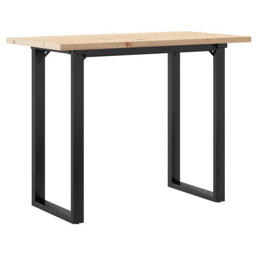 vidaXL Dining Table O-Frame 100x50x75.5 cm Solid Wood Pine and Steel