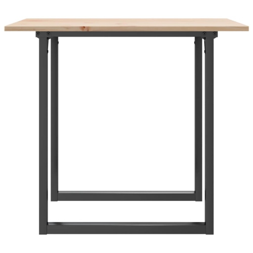 vidaXL Dining Table O-Frame 90x90x75 cm Solid Wood Pine and Steel