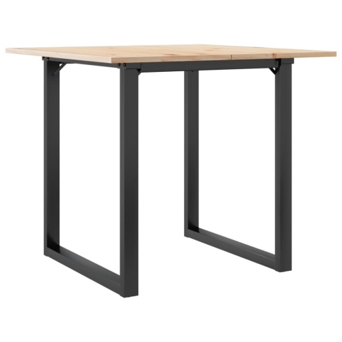 vidaXL Dining Table O-Frame 90x90x75 cm Solid Wood Pine and Steel
