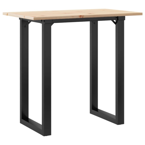 vidaXL Dining Table O-Frame 80x50x75.5 cm Solid Wood Pine and Steel