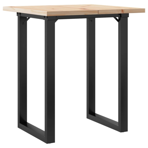vidaXL Dining Table O-Frame 60x60x75.5 cm Solid Wood Pine and Steel