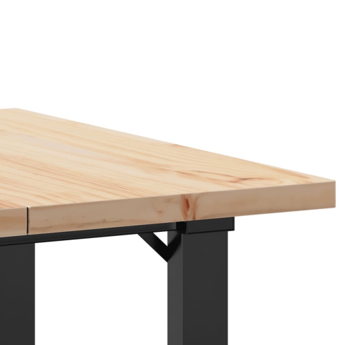 vidaXL Dining Table O-Frame 60x60x75.5 cm Solid Wood Pine and Steel