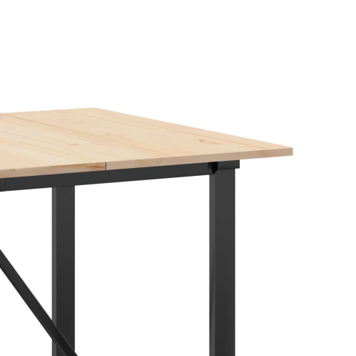vidaXL Dining Table O-Frame 180x90x75 cm Solid Wood Pine and Steel