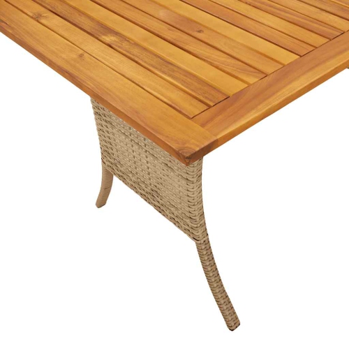 Divan de jardin vidaXL 3 places avec coussins et table beige poly rotin