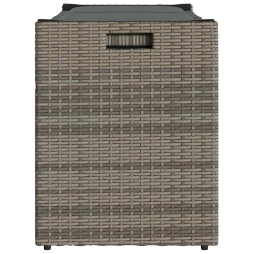 vidaXL Outdoor Storage Bench with Cushion Grey 100 cm Poly Rattan