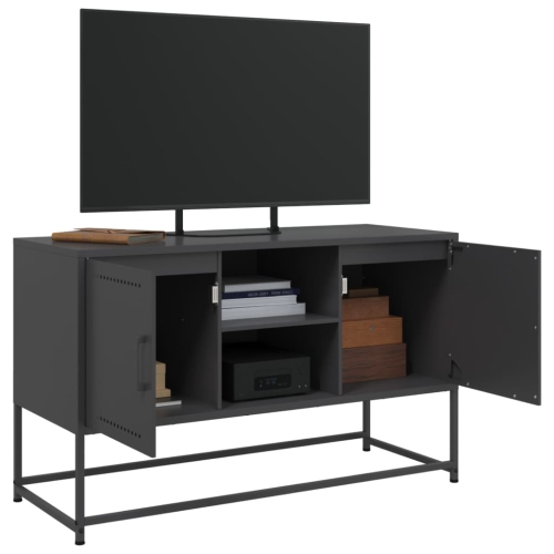 vidaXL TV Cabinet Black 100.5x39x60.5 cm Steel