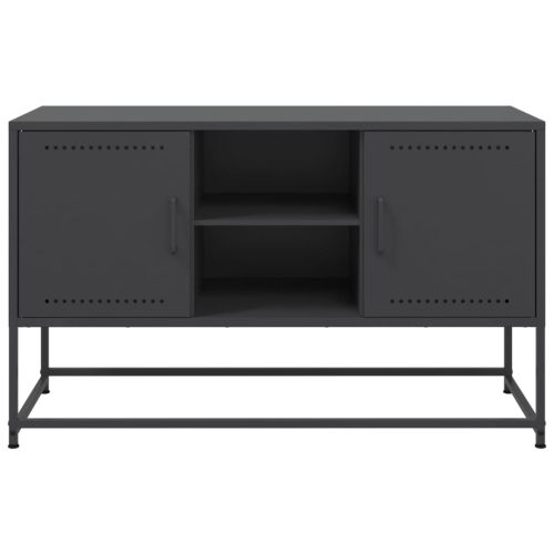 vidaXL TV Cabinet Black 100.5x39x60.5 cm Steel
