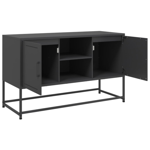 vidaXL TV Cabinet Black 100.5x39x60.5 cm Steel