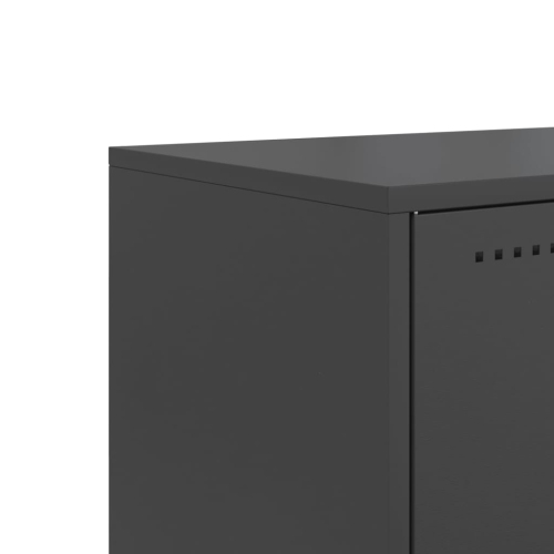 vidaXL TV Cabinet Black 100.5x39x60.5 cm Steel