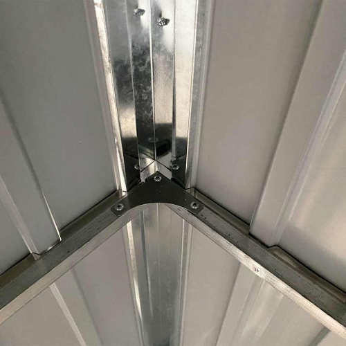 vidaXL Garden Shed with Extended Roof Light Brown 277x107x181cm Steel