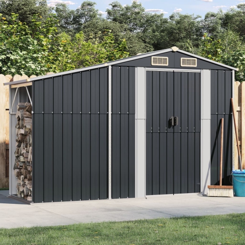 vidaXL Garden Shed Anthracite 277x93x179 cm Galvanised Steel