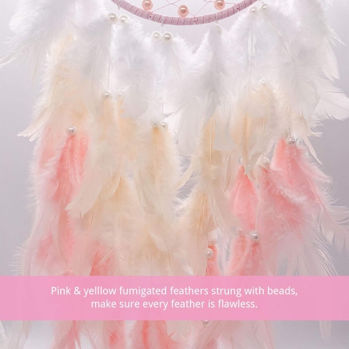 Dream Catchers - Pink Tree of Life Crystal Dream Catcher for Girls & Boys Kids Room Decor - Boho Wall Hanging