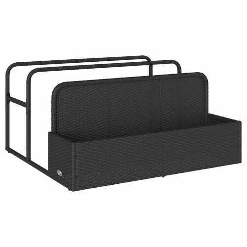 vidaXL Poolside Float Storage Black 110x100x57 cm Poly Rattan