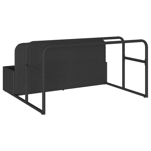 vidaXL Poolside Float Storage Black 110x100x57 cm Poly Rattan