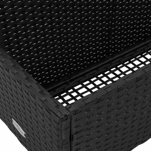 vidaXL Poolside Float Storage Black 110x100x57 cm Poly Rattan